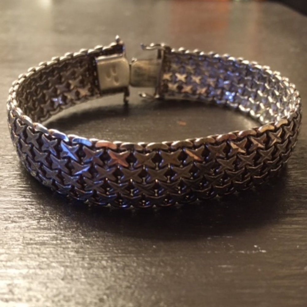 Sterling Silver Bracelet 7 inches (1/2 inch wide)